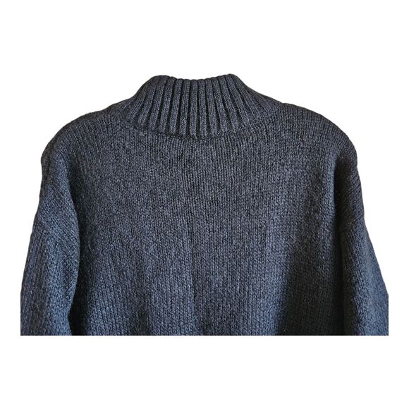 VINTAGE Women's L Sweater Charcoal Large Flowers Mohair Blend 90s RUSS TOGS 44" - Picture 6 of 7